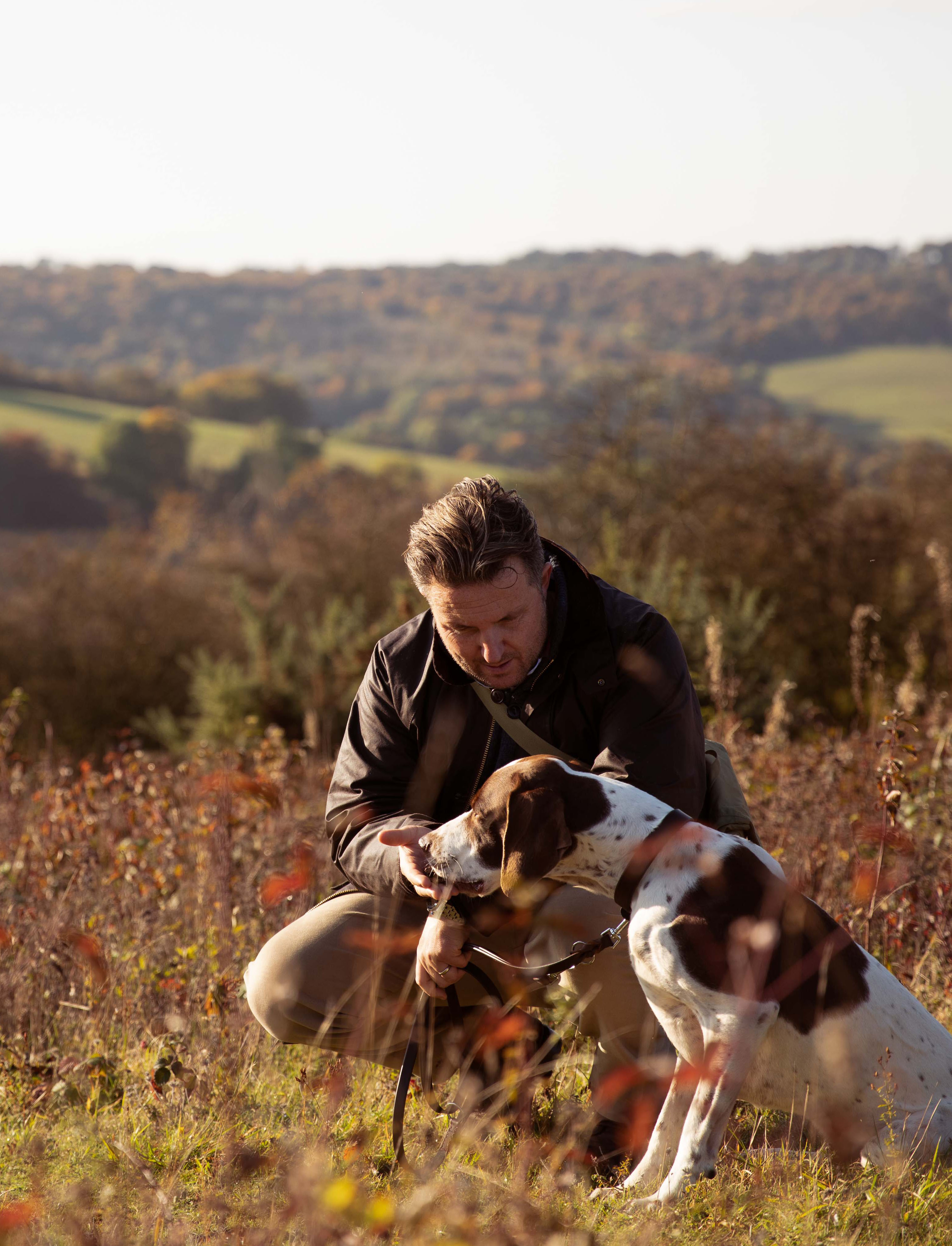 A man with his dog